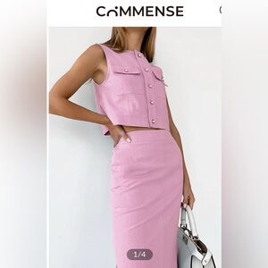 NWT Commense Split pocket Skirt Set